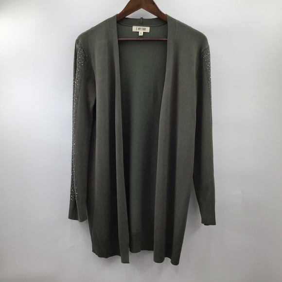 Woman’s Olive Open Front Cardigan - Picture 2 of 8